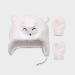 Cat & Jack Critter Beanie and Basic Magic Mitten Set 6-12M